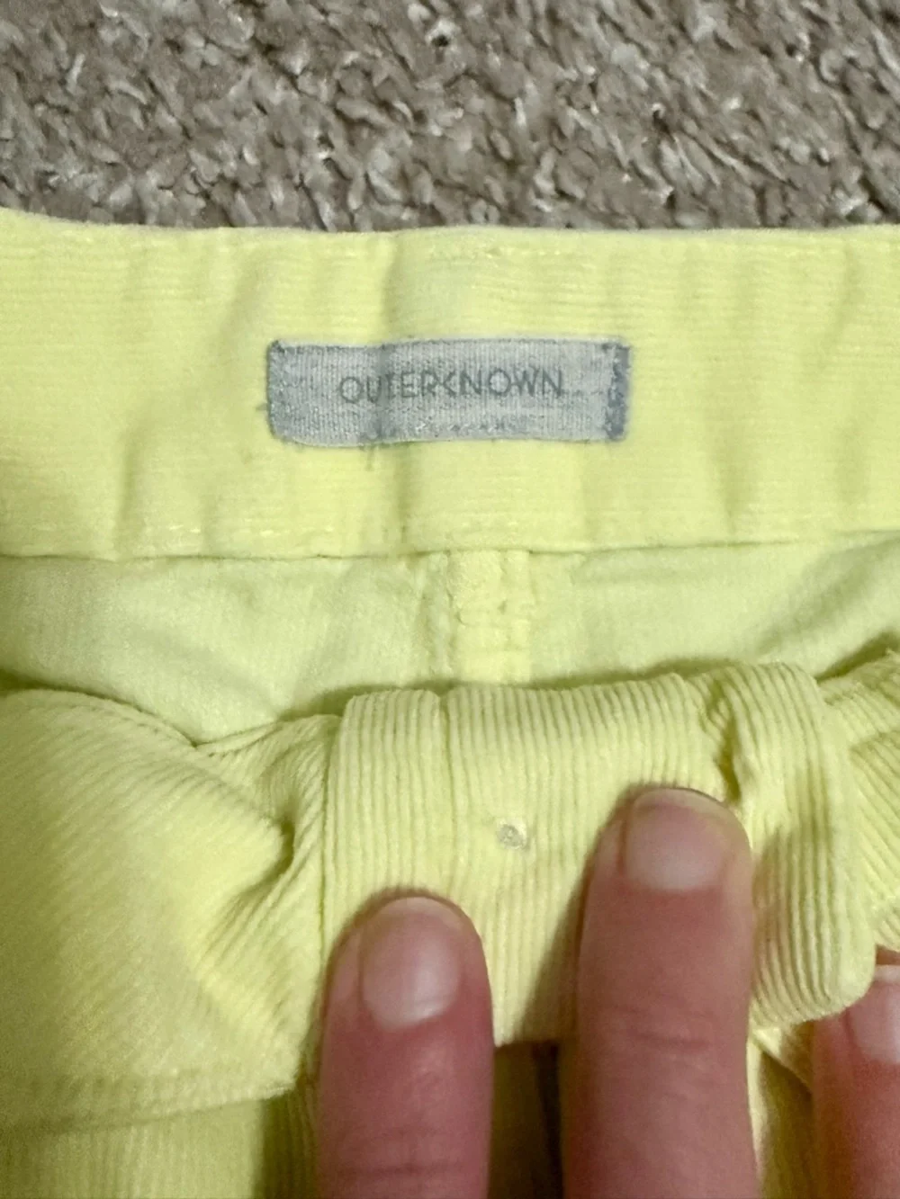 Outerknown Neon Yellow Utility Shorts Organic Cotton Casual Summer Women’s Sz 4 - Picture 2 of 5